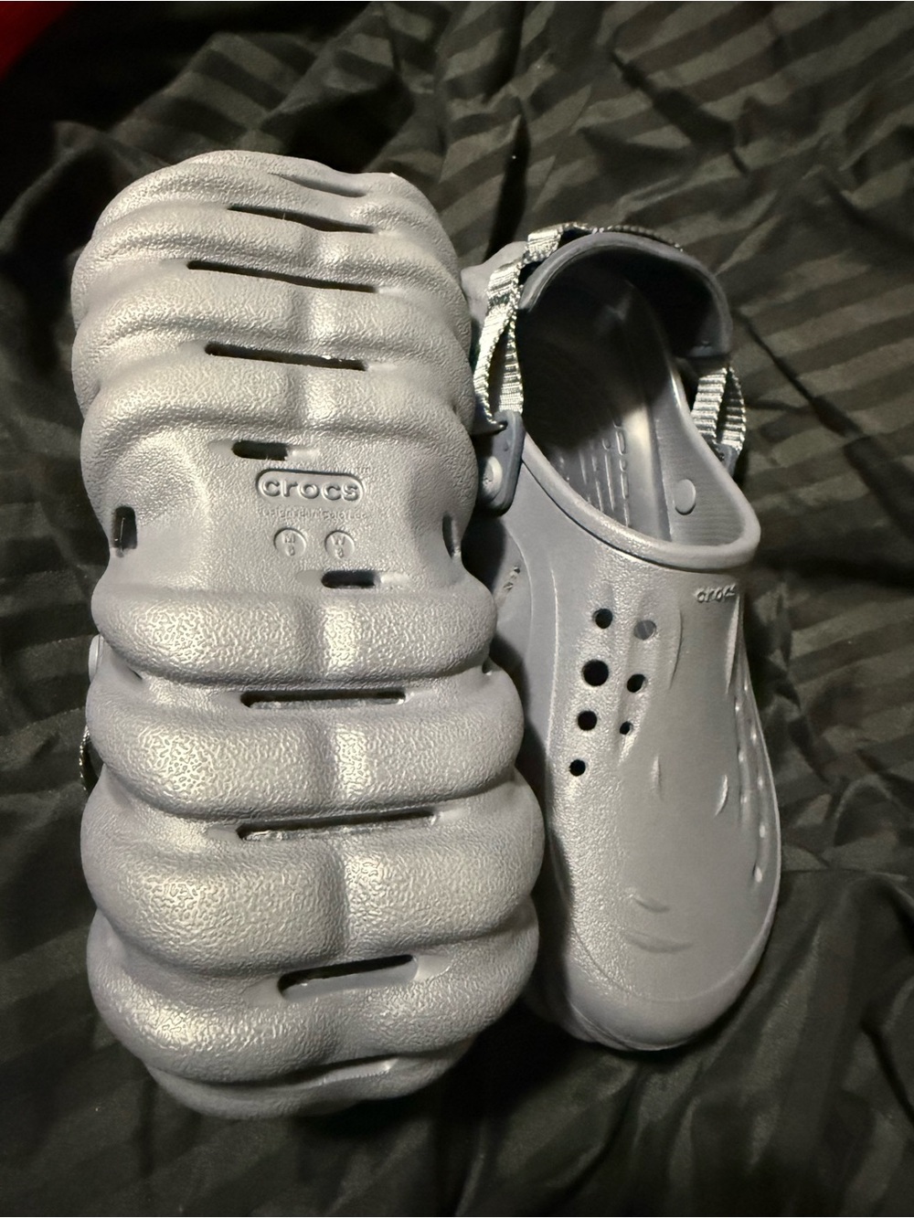 Crocs Echo Clog Gray M6 W8 Comfort Casual Slip - Picture 2 of 3